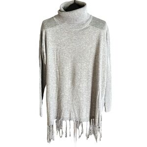 🎈JustFab turtleneck sweater with fringe boho hem